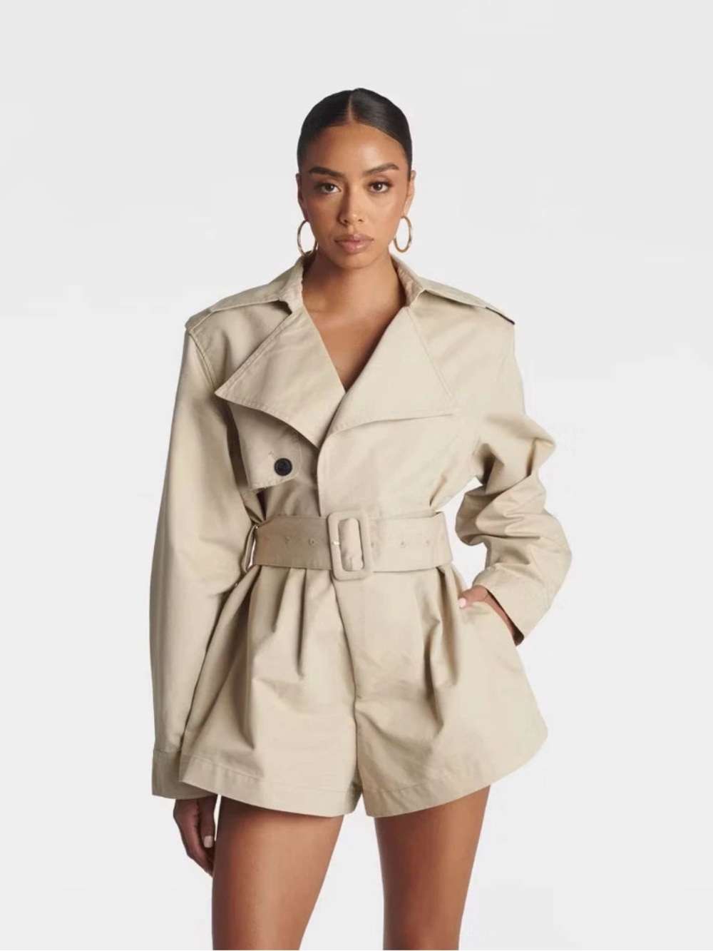 KBB by KAHLANA Women 'The Trench Romper' - Khaki